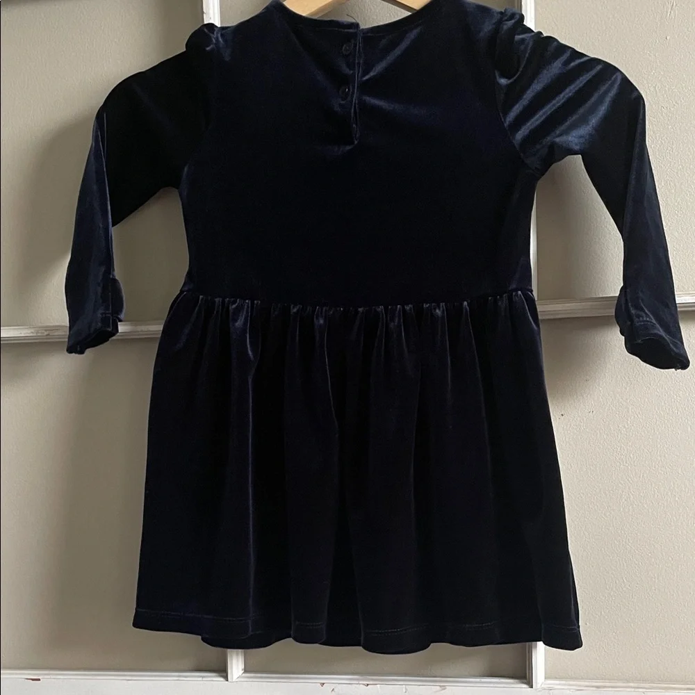 GAP Girls Navy Velvet Long Sleeve Formal Dress